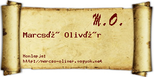 Marcsó Olivér névjegykártya